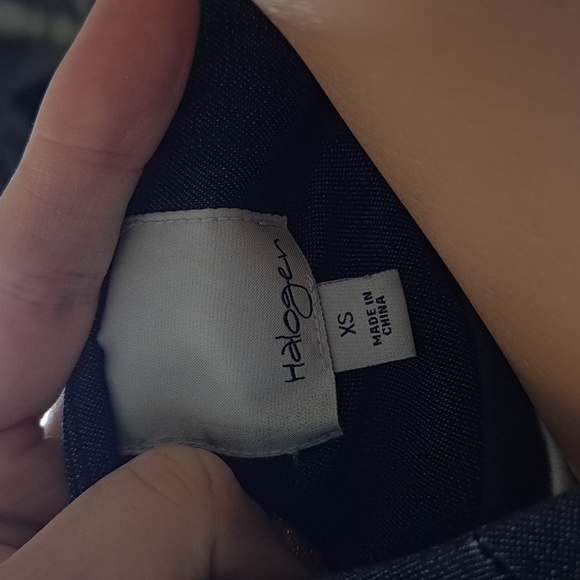 Halogen Fitted One Button Blazer with a Denim Look - Picture 6 of 7